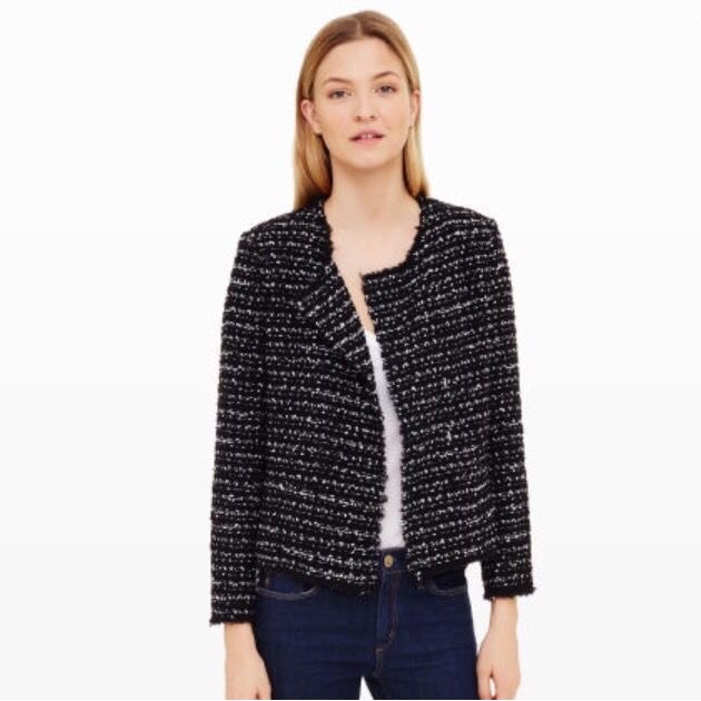Club Monaco Black Tweed Texture Jacket Size 00